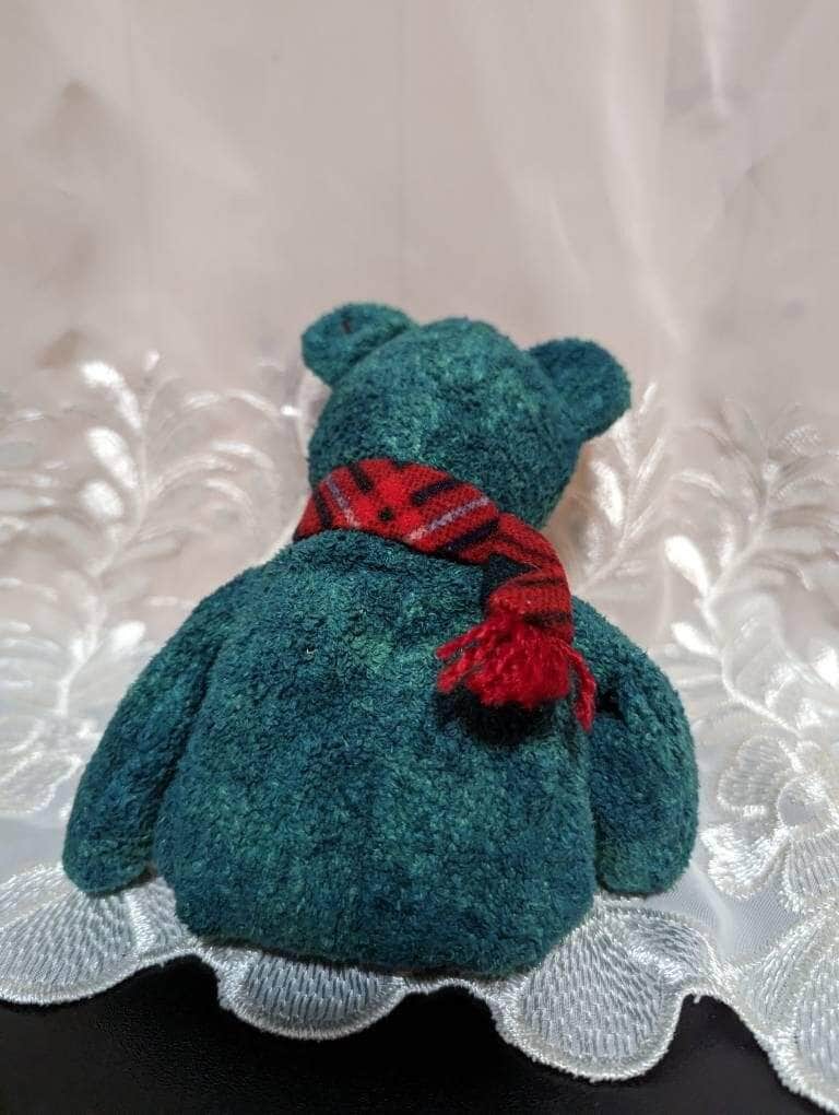 TY Beanie Baby - Wallace The Green Bear With Plaid Scarf (8.5in) - Vintage Beanies Canada