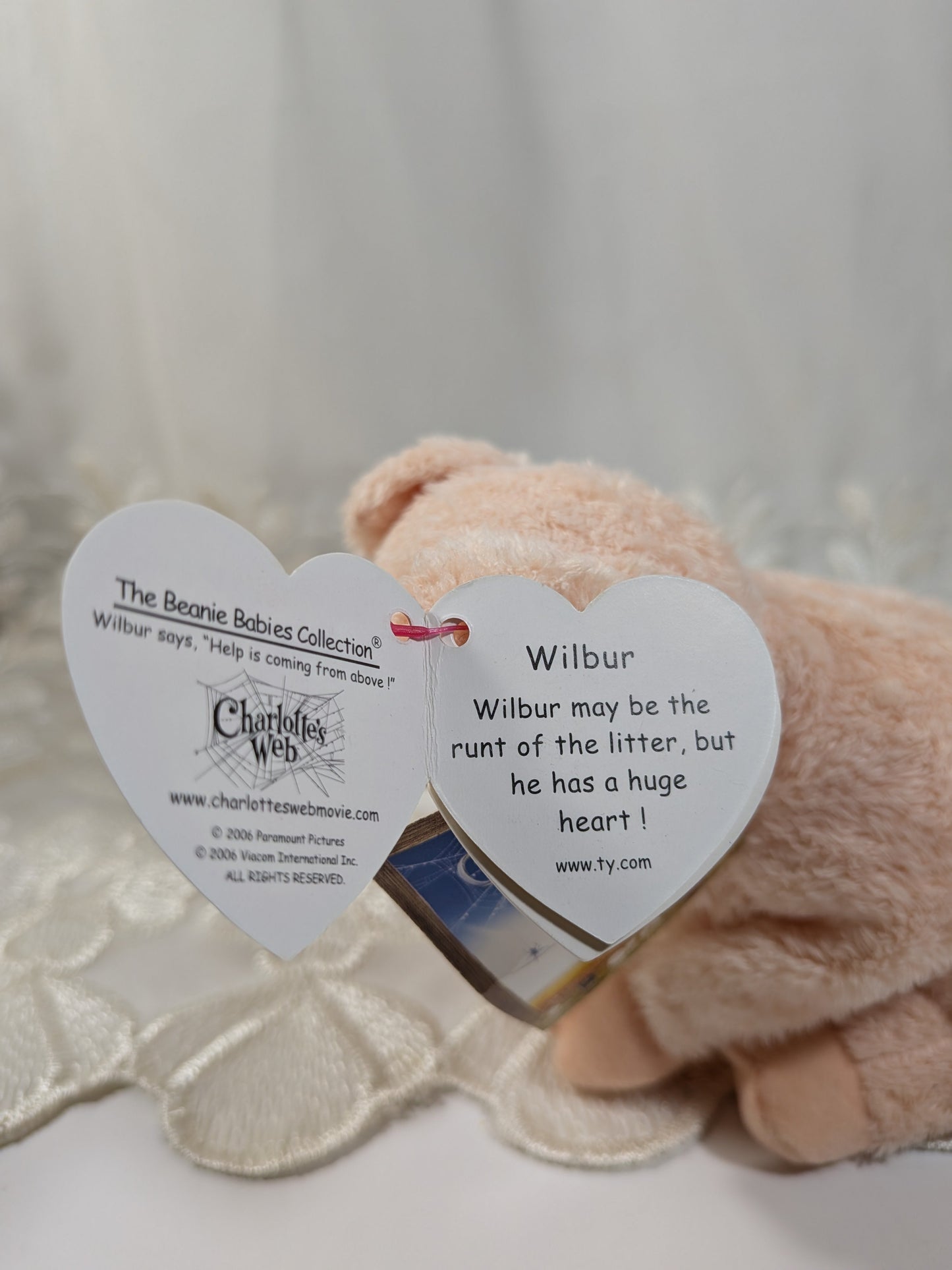 Ty Beanie Baby - Wilbur the pig from Charlotte's Web (7in) - Vintage Beanies Canada