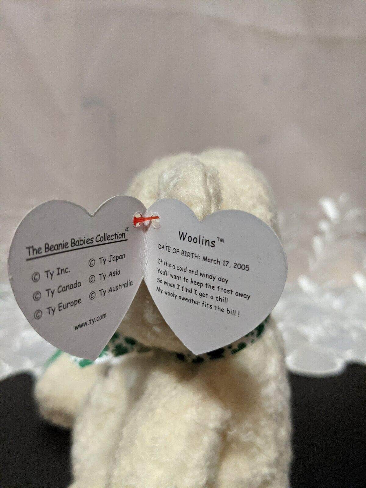 Ty Beanie Baby - Woolins The St Patrick's Day Bear (8.5in) - Vintage Beanies Canada
