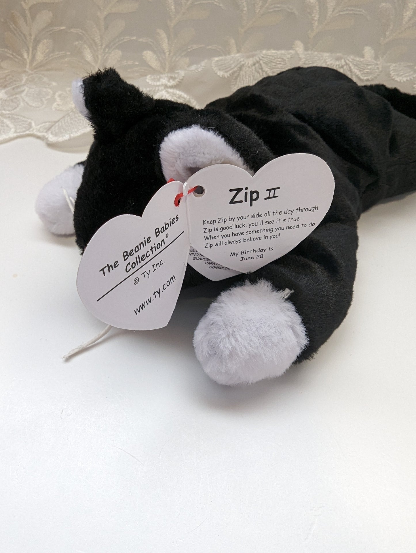 Ty Beanie Baby - Zip II The Black Cat - 30th Anniversary (8in) - Vintage Beanies Canada