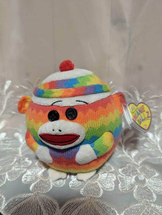 Ty Beanie Ballz - Sock Monkey The Multi-colored Monkey (5in) - Vintage Beanies Canada