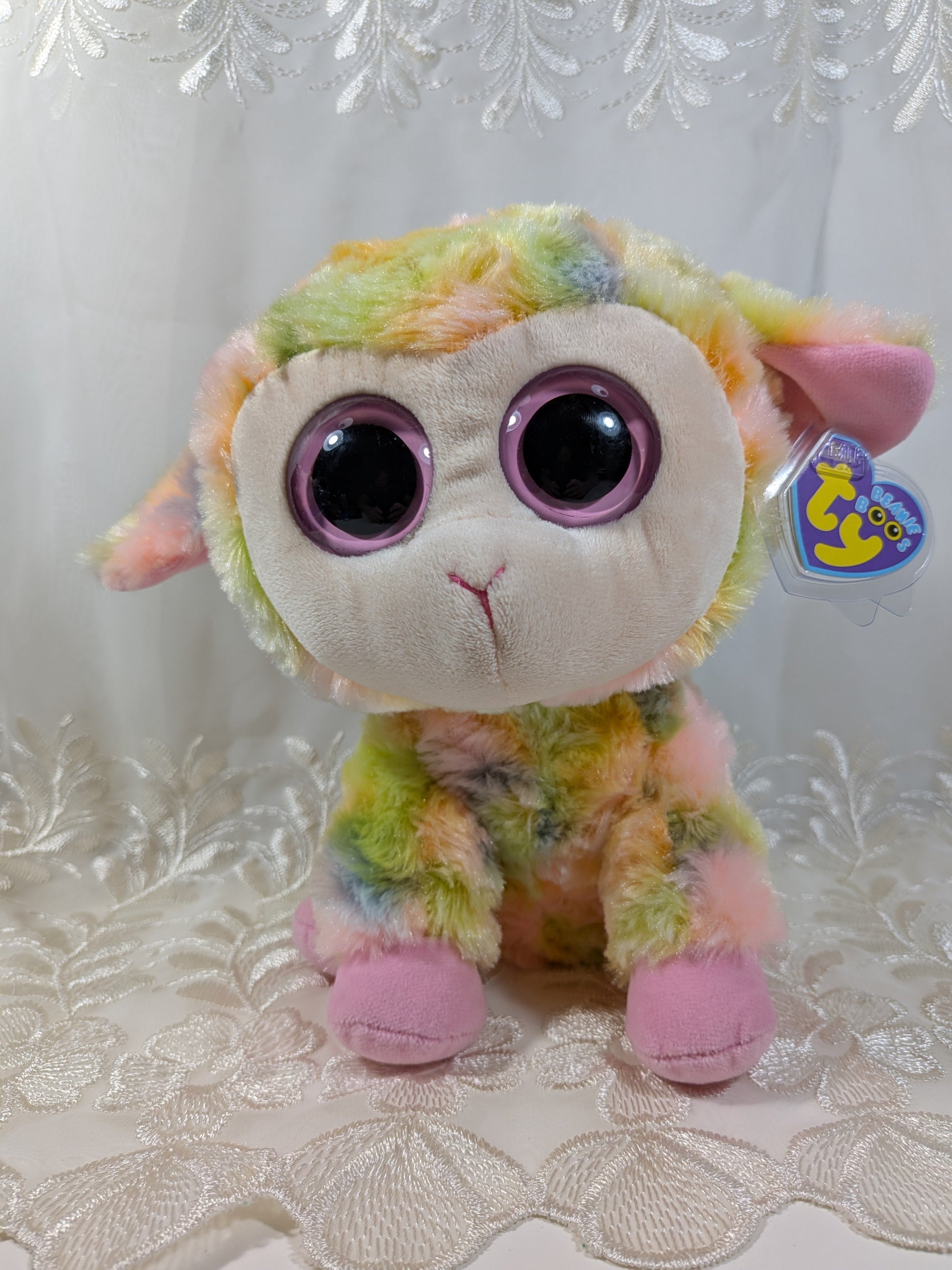 Ty Beanie Boo - Blossom The Lamb (9in) *Rare* First Gen, Purple Hang Tag - Vintage Beanies Canada