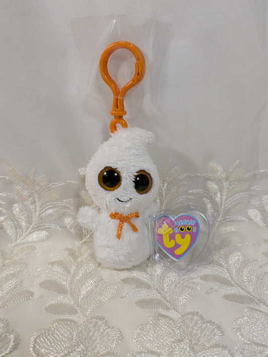 Ty Beanie Boo Clip - Ghosty The Ghost (3.5in) *Rare* First Gen, Purple tag - Vintage Beanies Canada