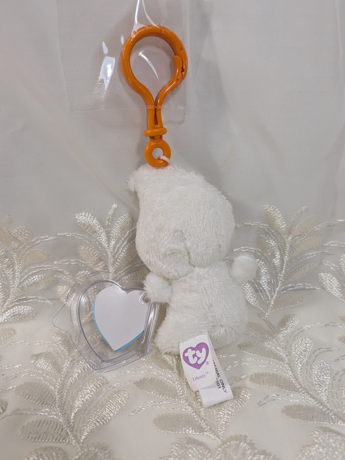 Ty Beanie Boo Clip - Ghosty The Ghost (3.5in) *Rare* First Gen, Purple tag - Vintage Beanies Canada