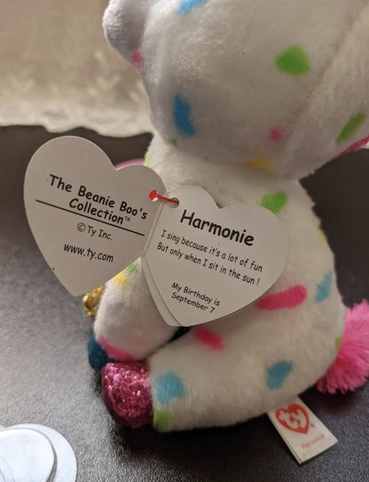 Ty Beanie Boo + Clip - Harmonie The Unicorn Lot (Sold As Set) - Vintage Beanies Canada