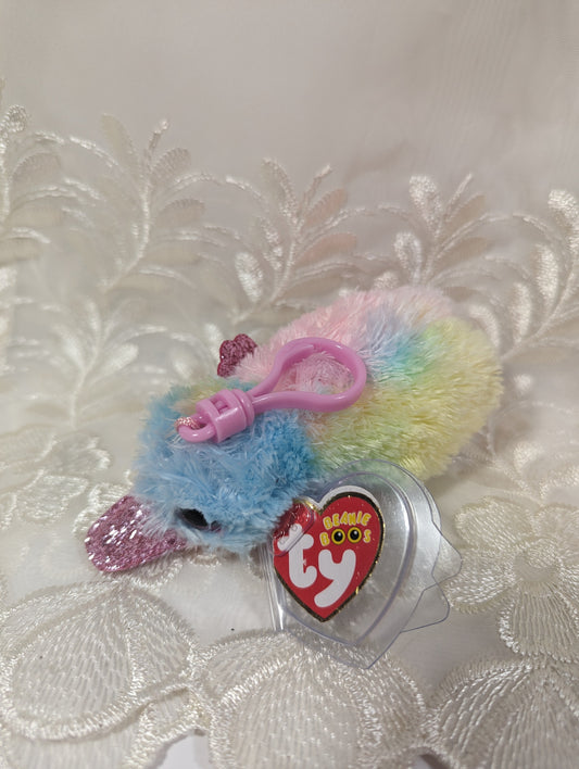 Ty Beanie Boo Clip - Petunia the Multicolored Platypus (5 In) Non - mint Tag - Vintage Beanies Canada