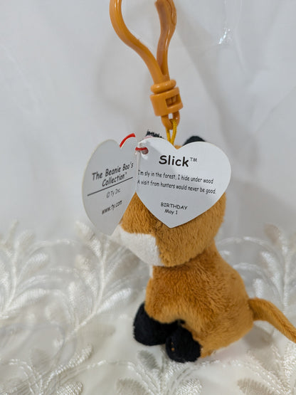 Ty Beanie Boo clip - Slick The Fox (3in) - Vintage Beanies Canada