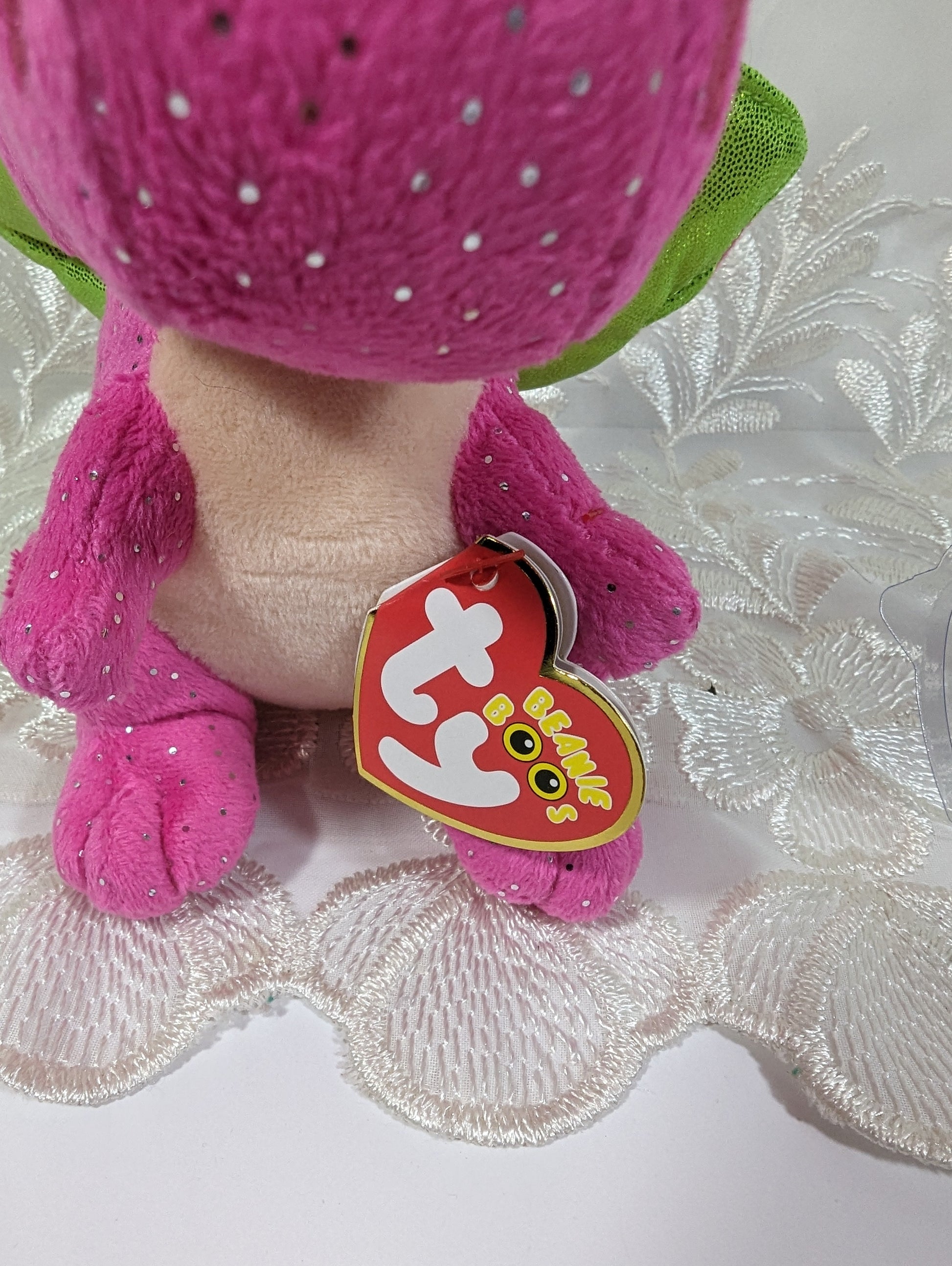 Ty Beanie Boo - Darla The Pink Dragon (6in) Creased Tag - Vintage Beanies Canada
