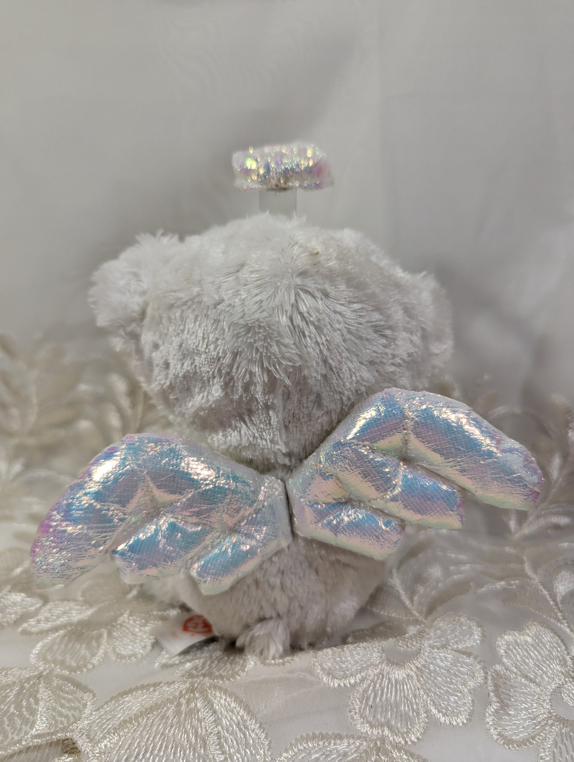 Ty Beanie Boo - Halo the Angel Bear (6in) *Rare* No tag, scuffed eyes - Vintage Beanies Canada