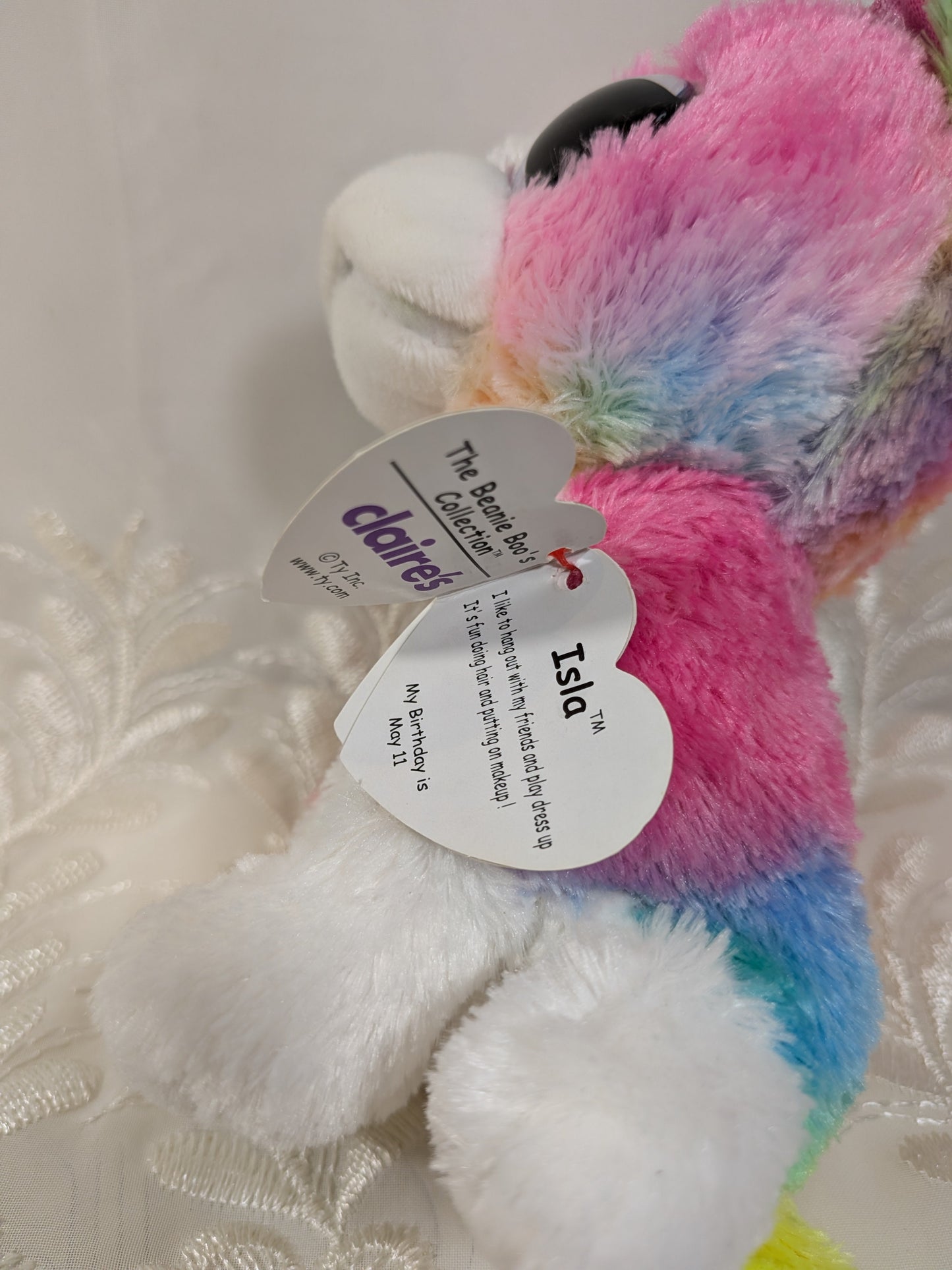 Ty Beanie Boo - Isla The Rainbow Dog - Claire's Exclusive (6in) Near Mint - Vintage Beanies Canada