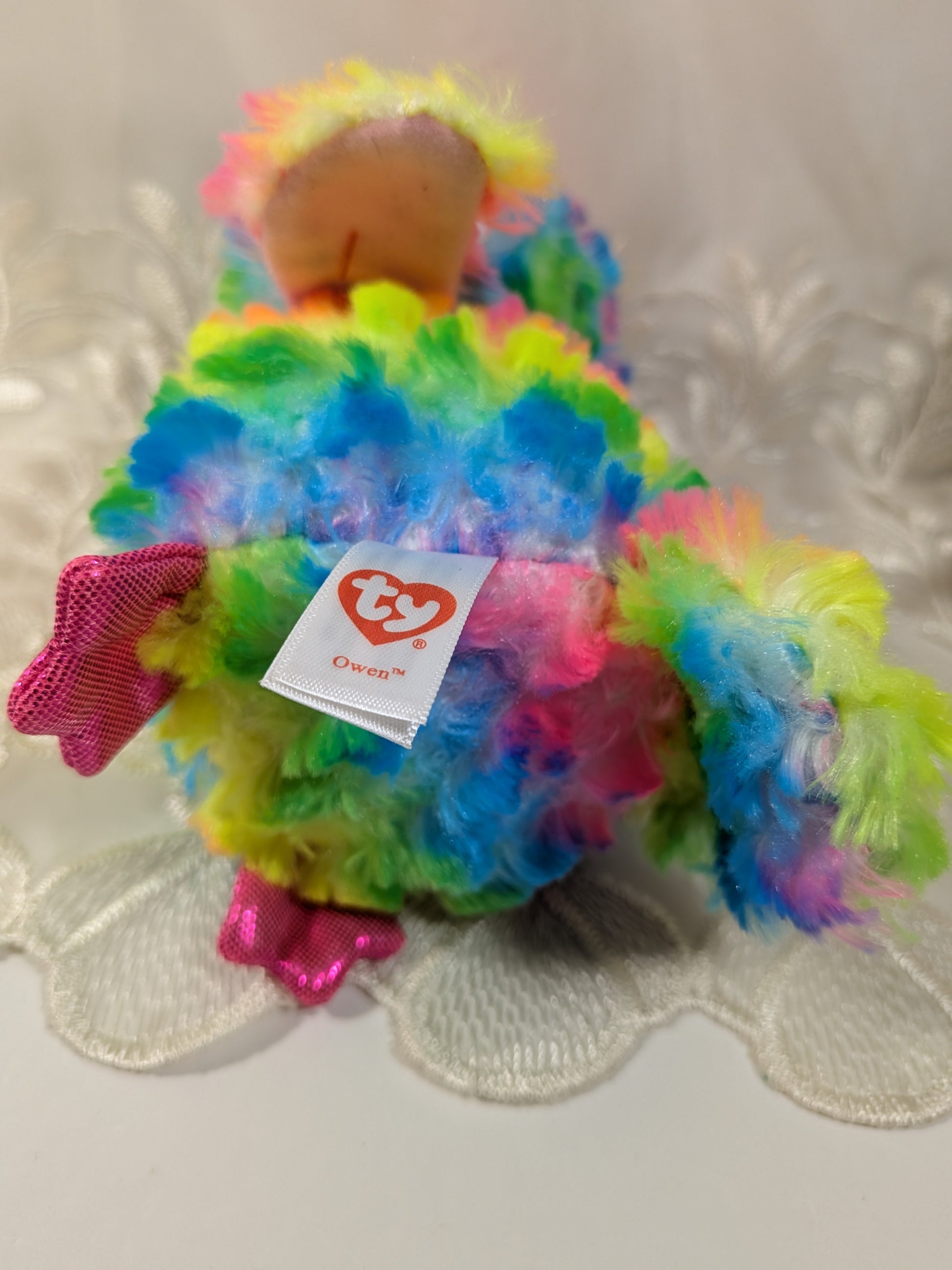 Ty Beanie Boo - Owen The Rainbow Owl (6in) - Vintage Beanies Canada