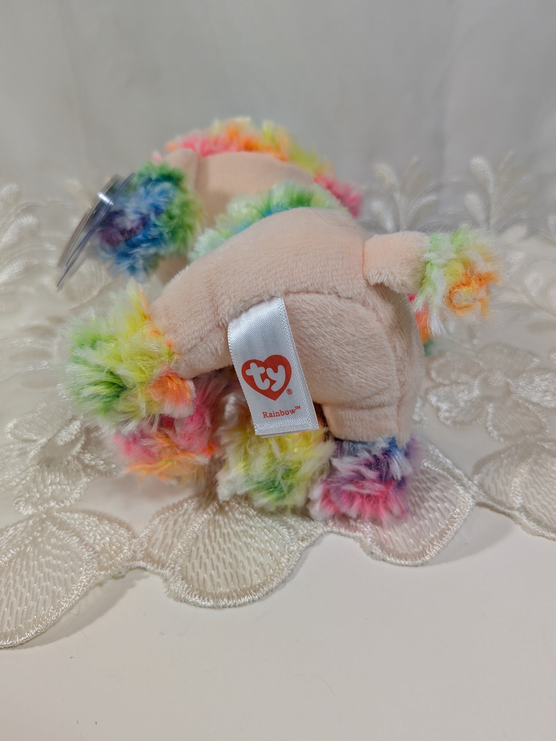 TY Beanie Boo - Rainbow The Poodle Dog (6 in) Non - mint Tag - Vintage Beanies Canada