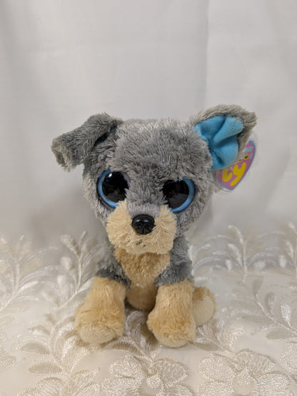 Ty Beanie Boo - Scraps The Schnauzer Dog (6in) First Generation, Purple Tag - Vintage Beanies Canada