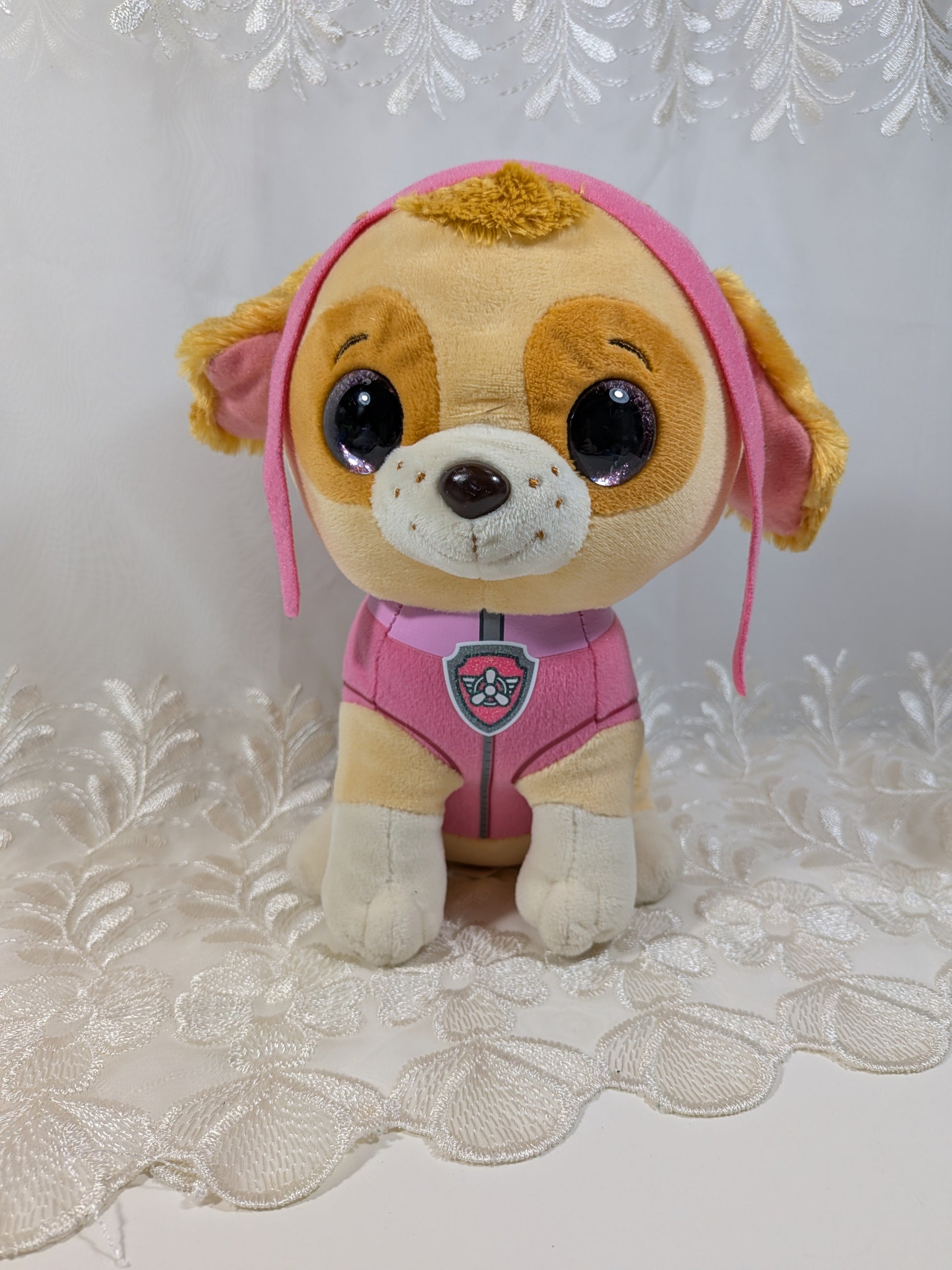 Ty Beanie Boo - Skye From Paw Patrol Dog With Pink Hat (9in) No Hang Tag, scuffed eyes - Vintage Beanies Canada