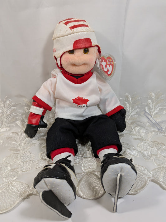Ty Beanie Boppers - Hat - trick Hunter The Boy Hockey Player Doll (12 in) Pre - Owned Condition - Vintage Beanies Canada