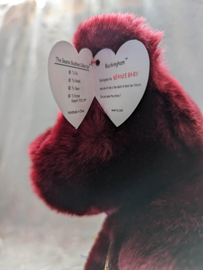 Ty Beanie Buddy - Buckingham The Burgundy Bear (13in) - Vintage Beanies Canada