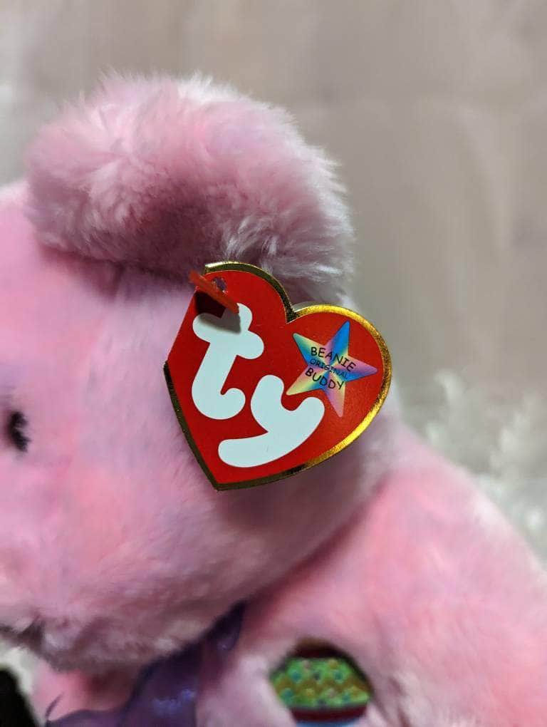 Ty Beanie Buddy - Eggs The Pink Easter Bear (14in) - Vintage Beanies Canada