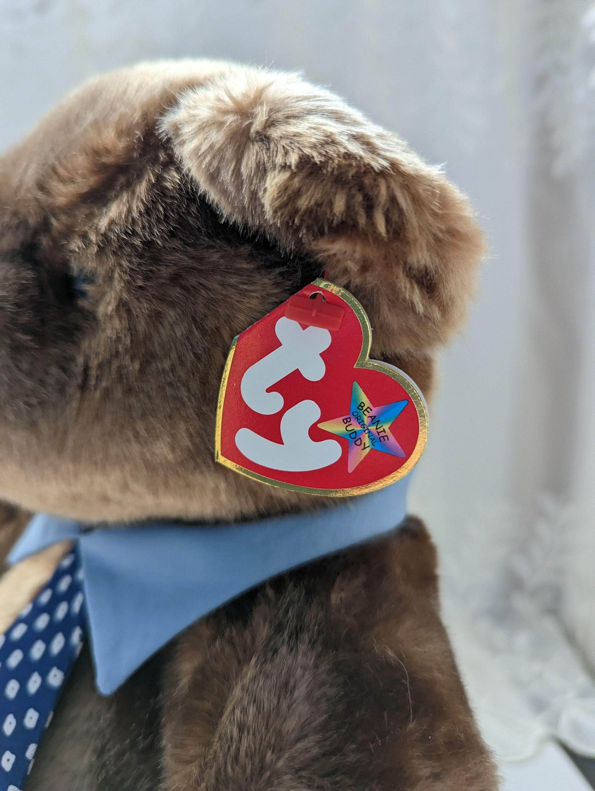 Ty Beanie Buddy - Hero The Bear (10in) Wrinkled fabric - Vintage Beanies Canada