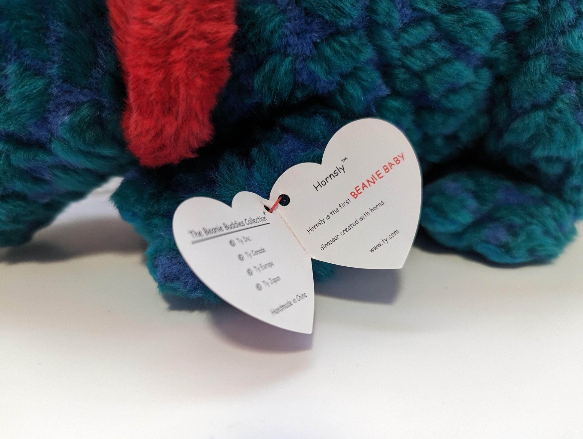 Ty Beanie Buddy - Hornsly The Dinosaur - Mint Vintage Retired Collectible Plush Toy (14in) - Vintage Beanies Canada