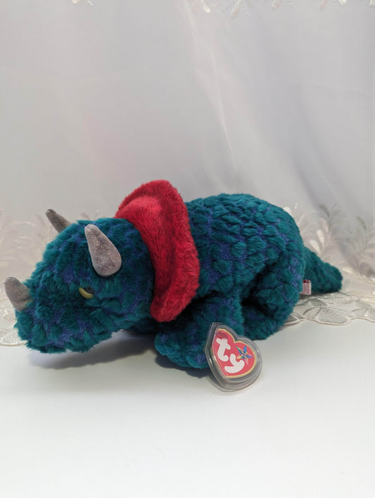 Ty Beanie Buddy - Hornsly The Dinosaur - Mint Vintage Retired Collectible Plush Toy (14in) - Vintage Beanies Canada