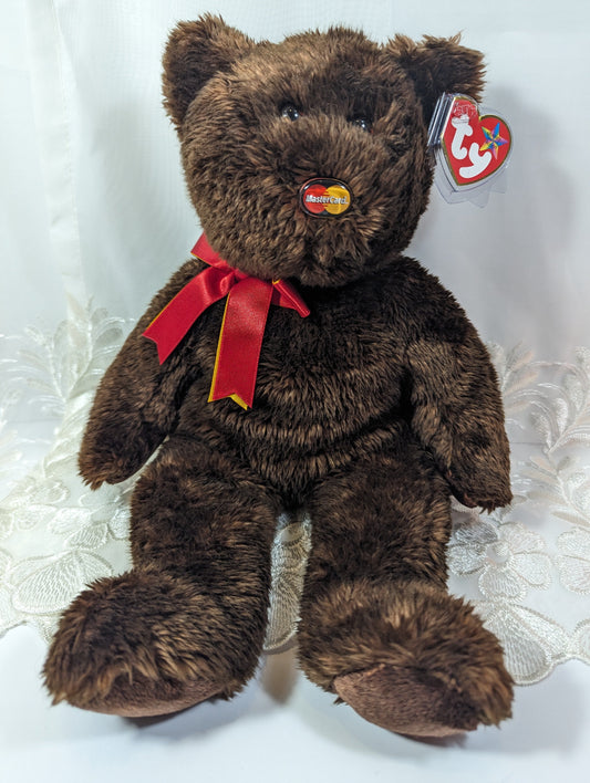 Ty Beanie Buddy - M.C. Beanie the Brown Mastercard Bear (14in) Near Mint Tag - Vintage Beanies Canada