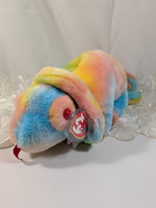 TY Beanie Buddy - Rainbow the Tie - Dye Chameleon (12.5 in) Non - Mint Tag - Vintage Beanies Canada