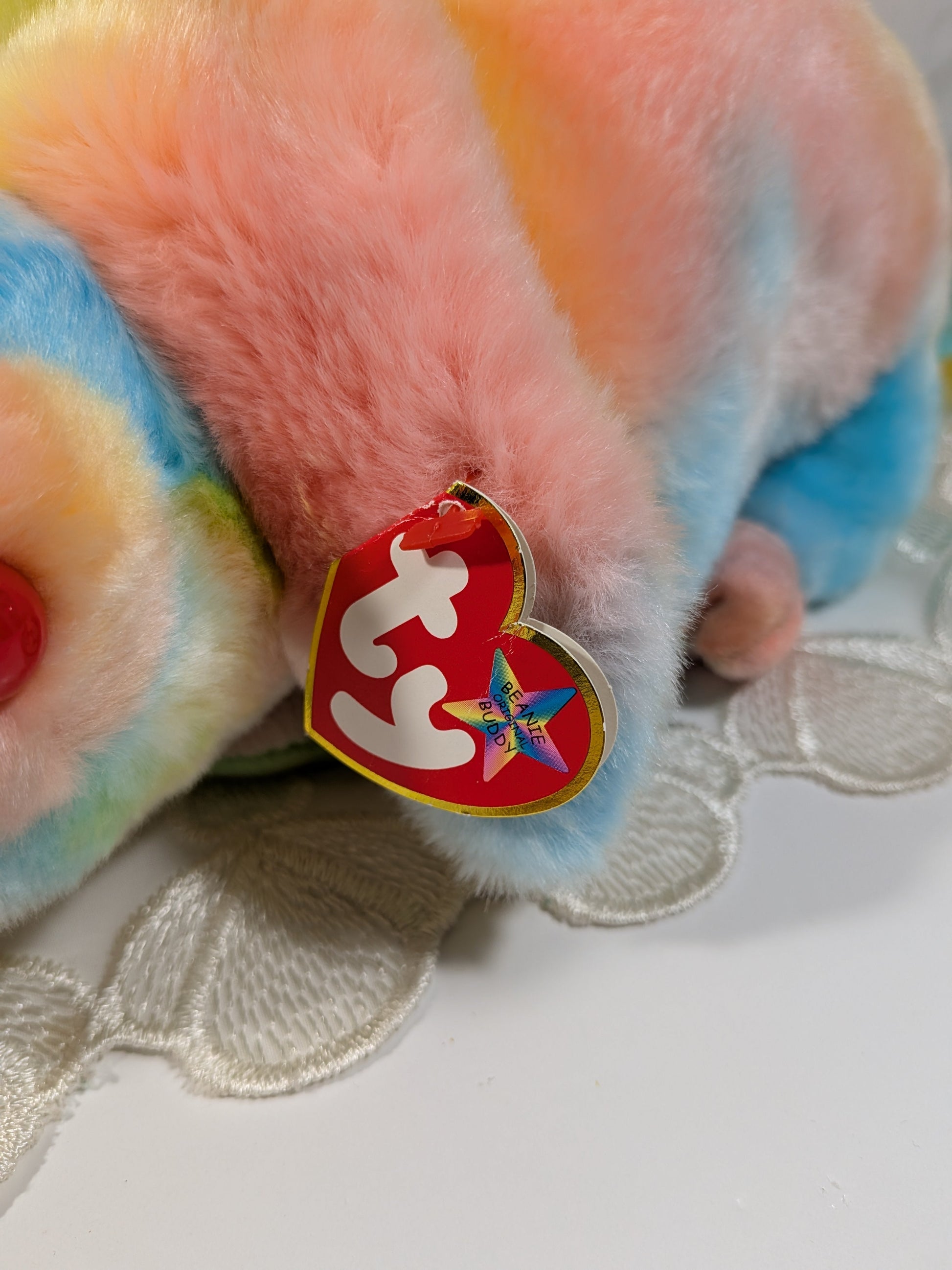 TY Beanie Buddy - Rainbow the Tie - Dye Chameleon (12.5 in) Non - Mint Tag - Vintage Beanies Canada