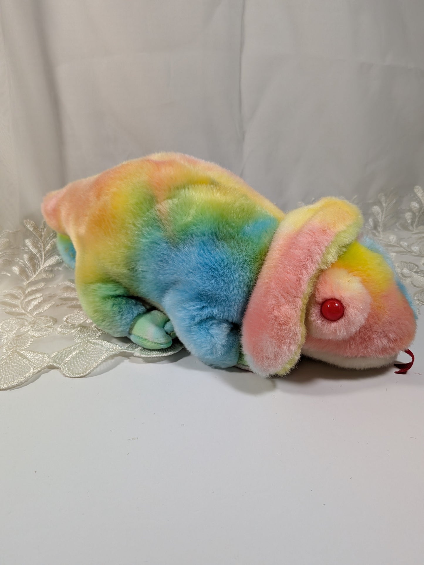 TY Beanie Buddy - Rainbow the Tie - Dye Chameleon (12.5 in) Non - Mint Tag - Vintage Beanies Canada