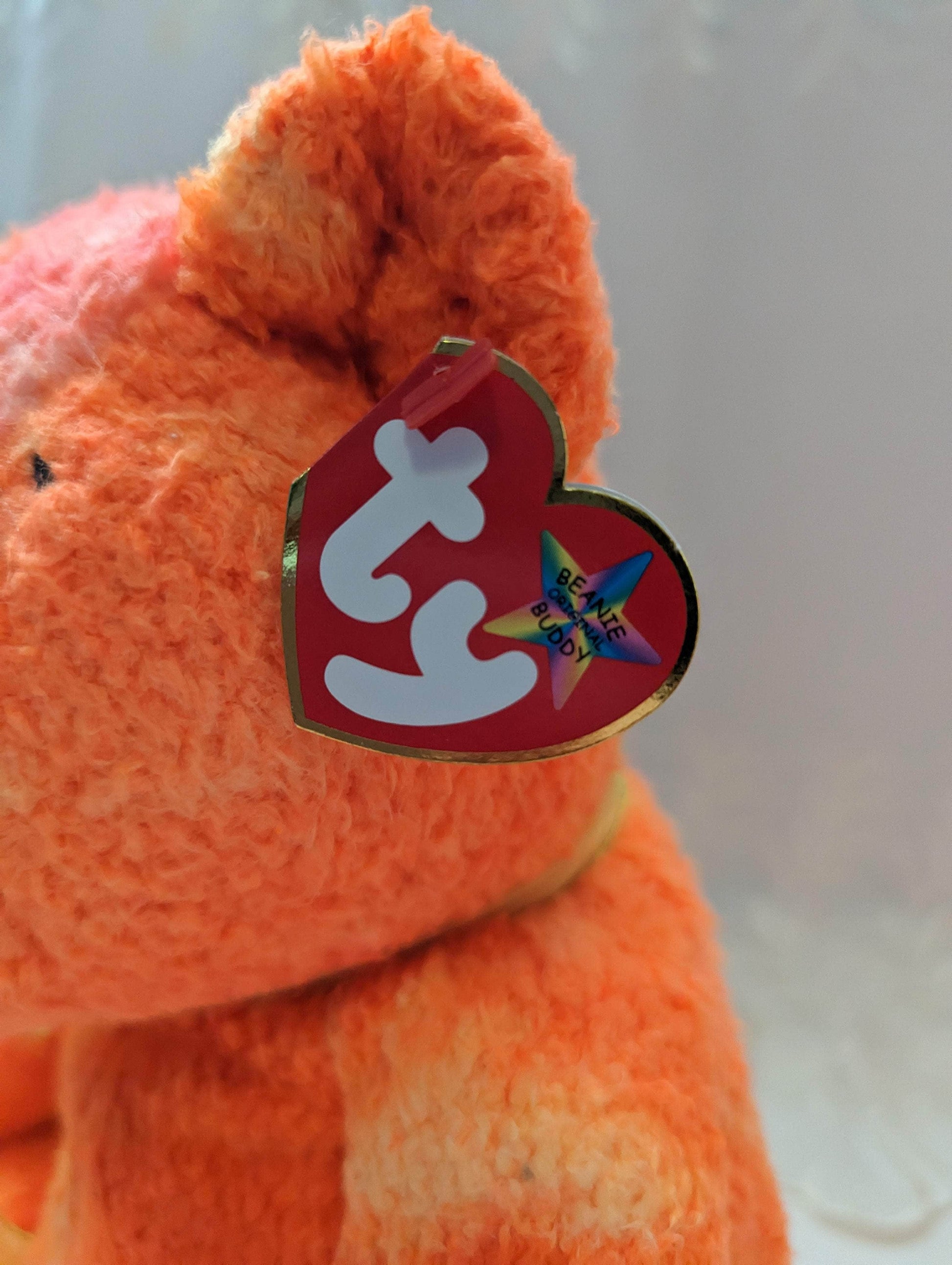 Ty Beanie Buddy - Tangerine The Bear (Terry Cloth Version) 10in - Vintage Beanies Canada