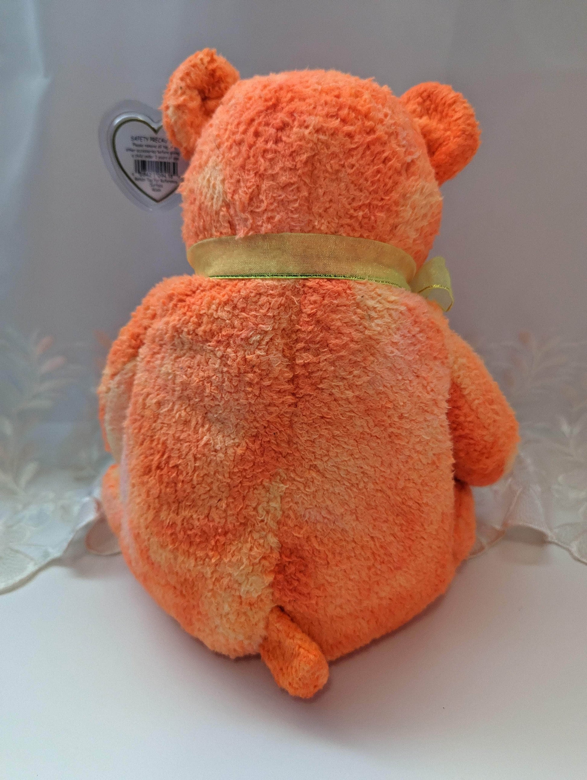 Ty Beanie Buddy - Tangerine The Bear (Terry Cloth Version) 10in - Vintage Beanies Canada