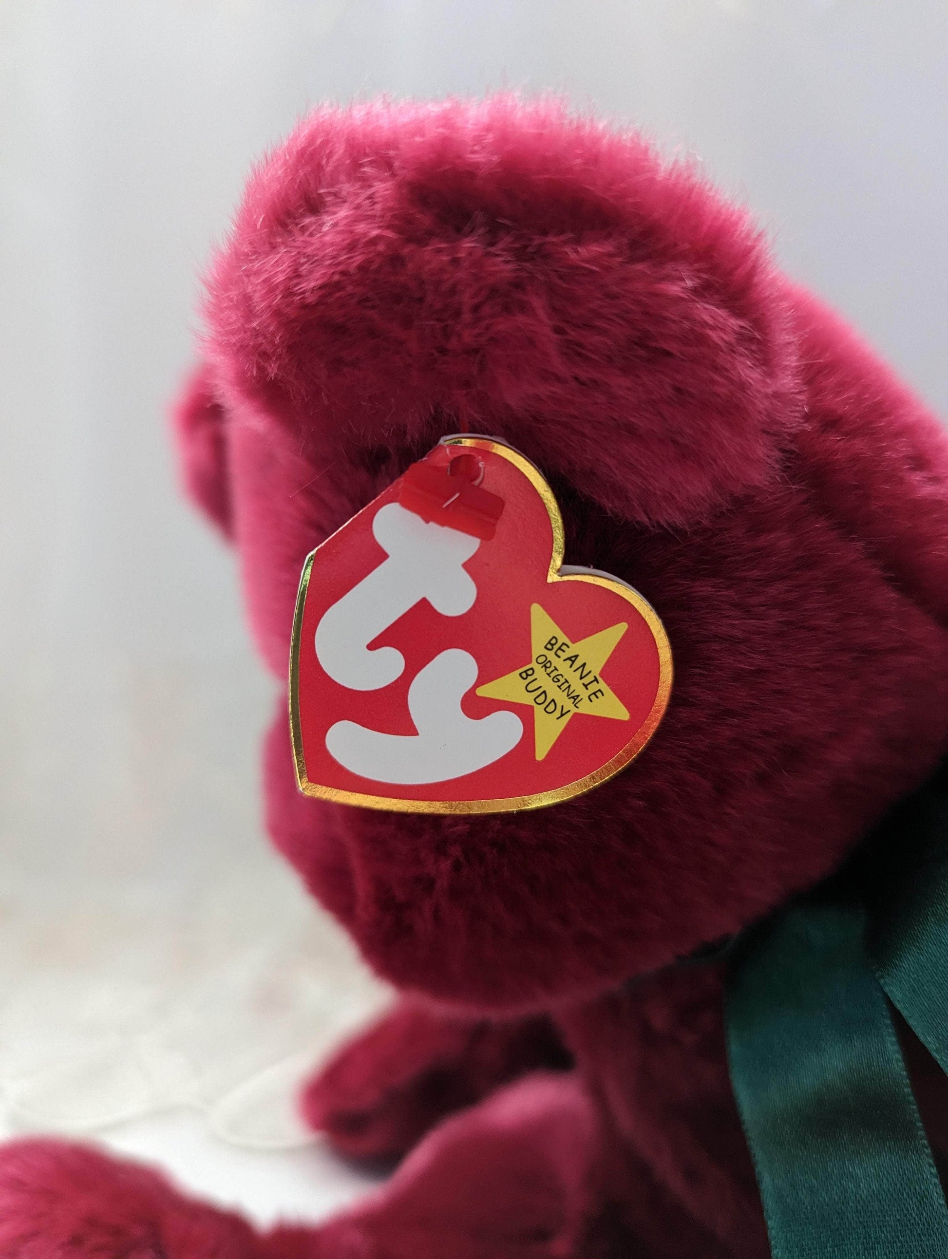 Ty Beanie Buddy - Teddy The Cranberry Bear (12in) - Vintage Beanies Canada