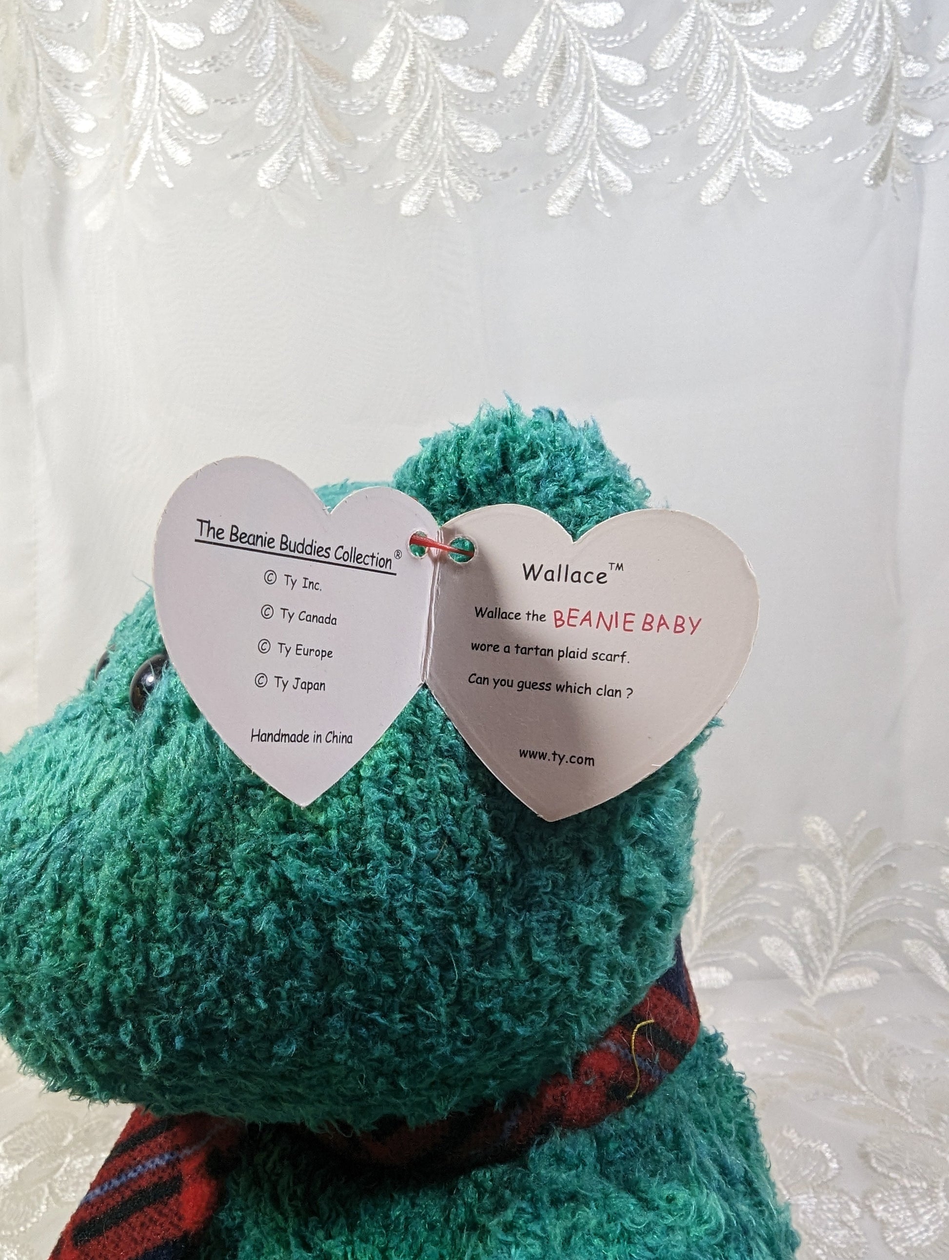 Ty Beanie Buddy - Wallace The Bear (12in) Faded Tag - Vintage Beanies Canada