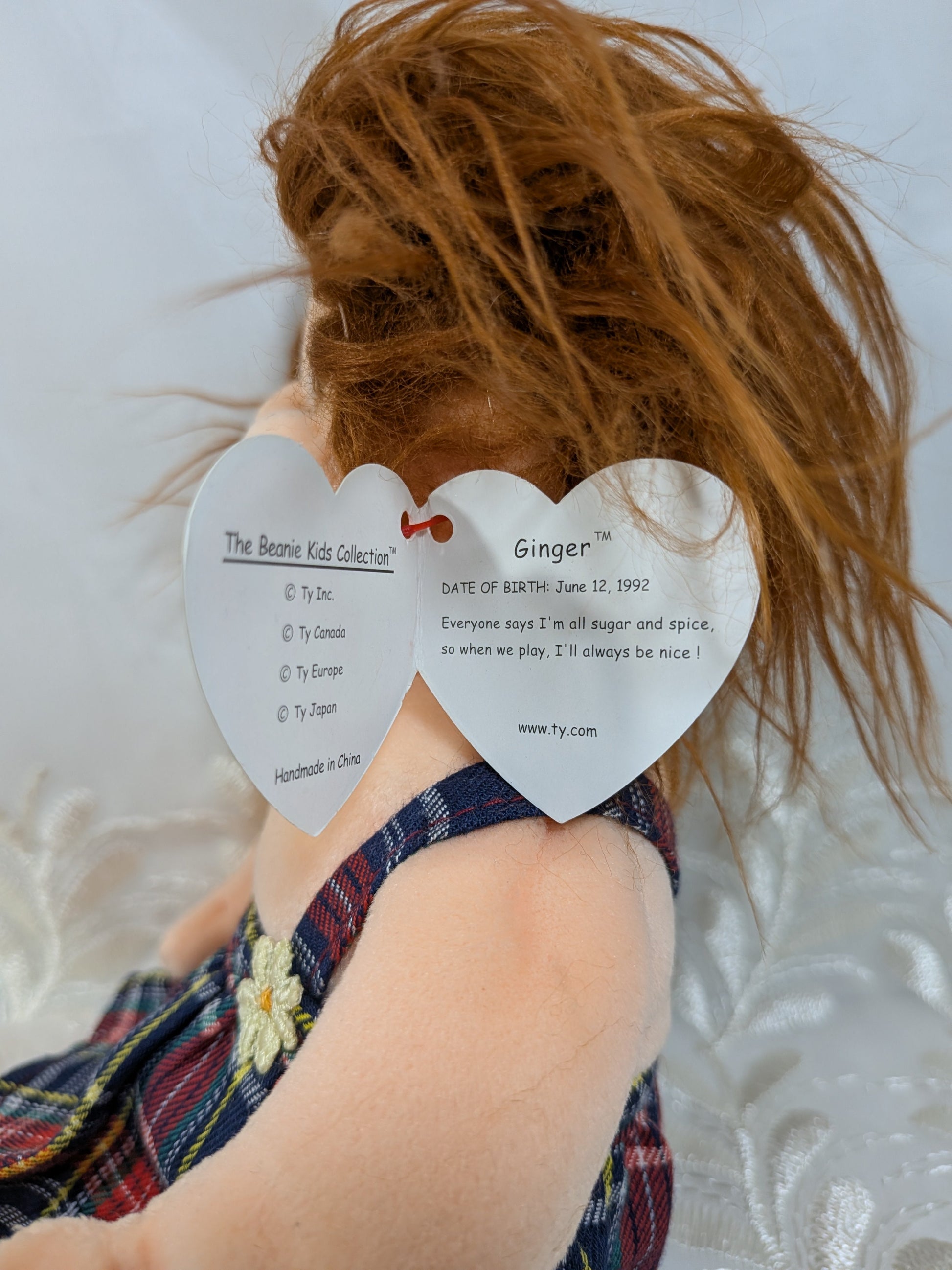 Ty Beanie Kids - Ginger The Red - haired Girl Doll (10in) - Vintage Beanies Canada