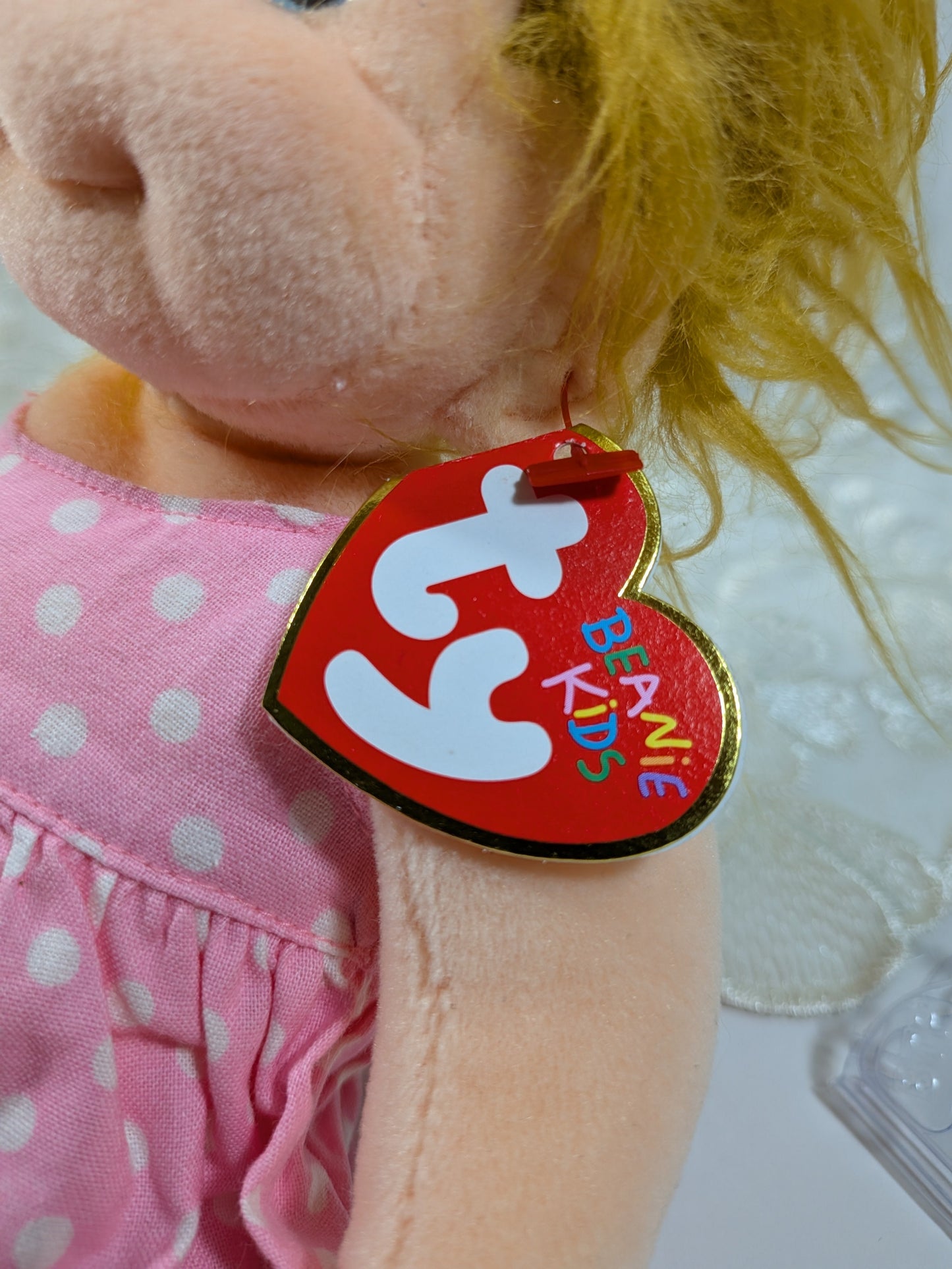 Ty Beanie Kids - Precious The Girl Doll Wearing Pink Dress Ty Gear (10in) - Vintage Beanies Canada