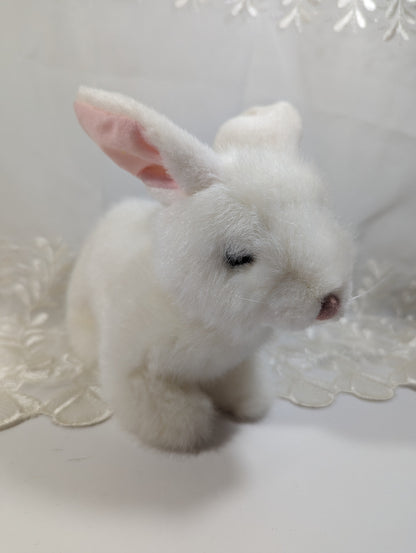 Ty Classic collection - Bows the White Bunny Rabbit (10in) Near Mint Tag - Vintage Beanies Canada