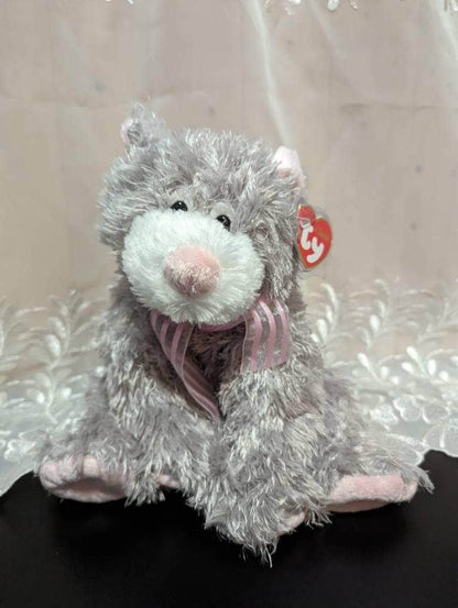 Ty Classic Collection - Caboodle The Gray Cat With Pink Bow *Rare* (11in) - Vintage Beanies Canada