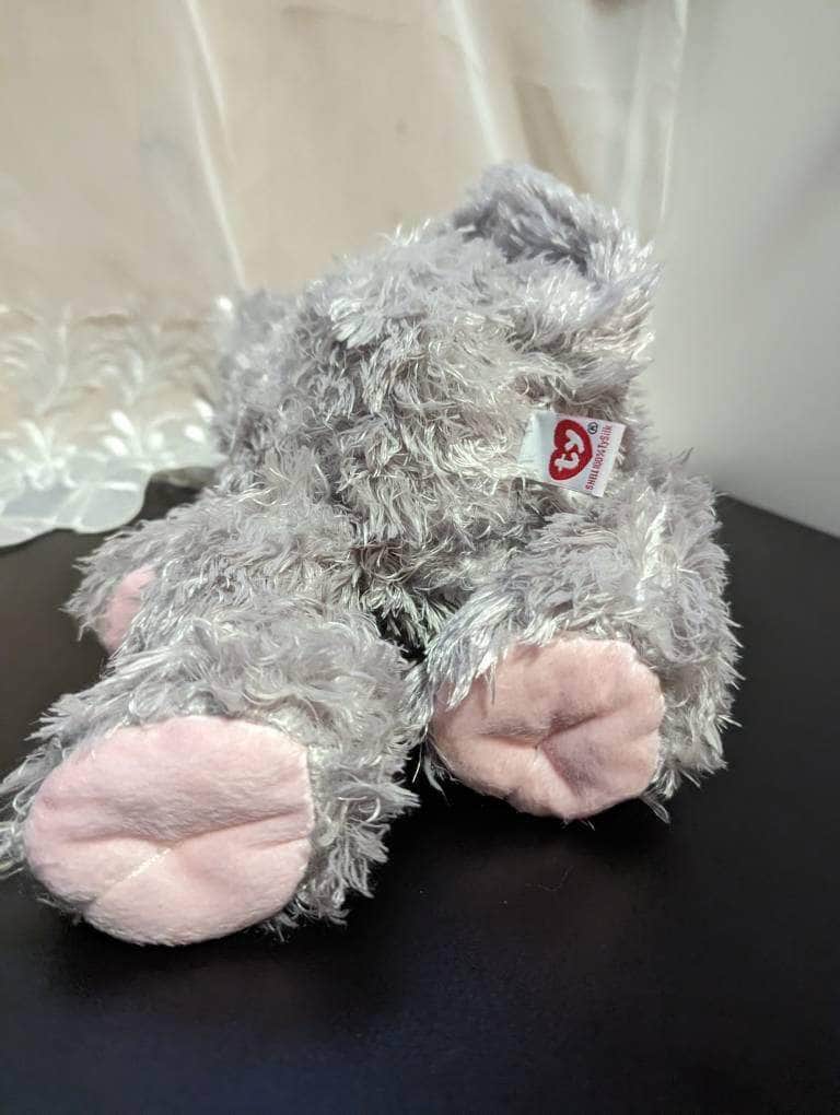 Ty Classic Collection - Caboodle The Gray Cat With Pink Bow *Rare* (11in) - Vintage Beanies Canada