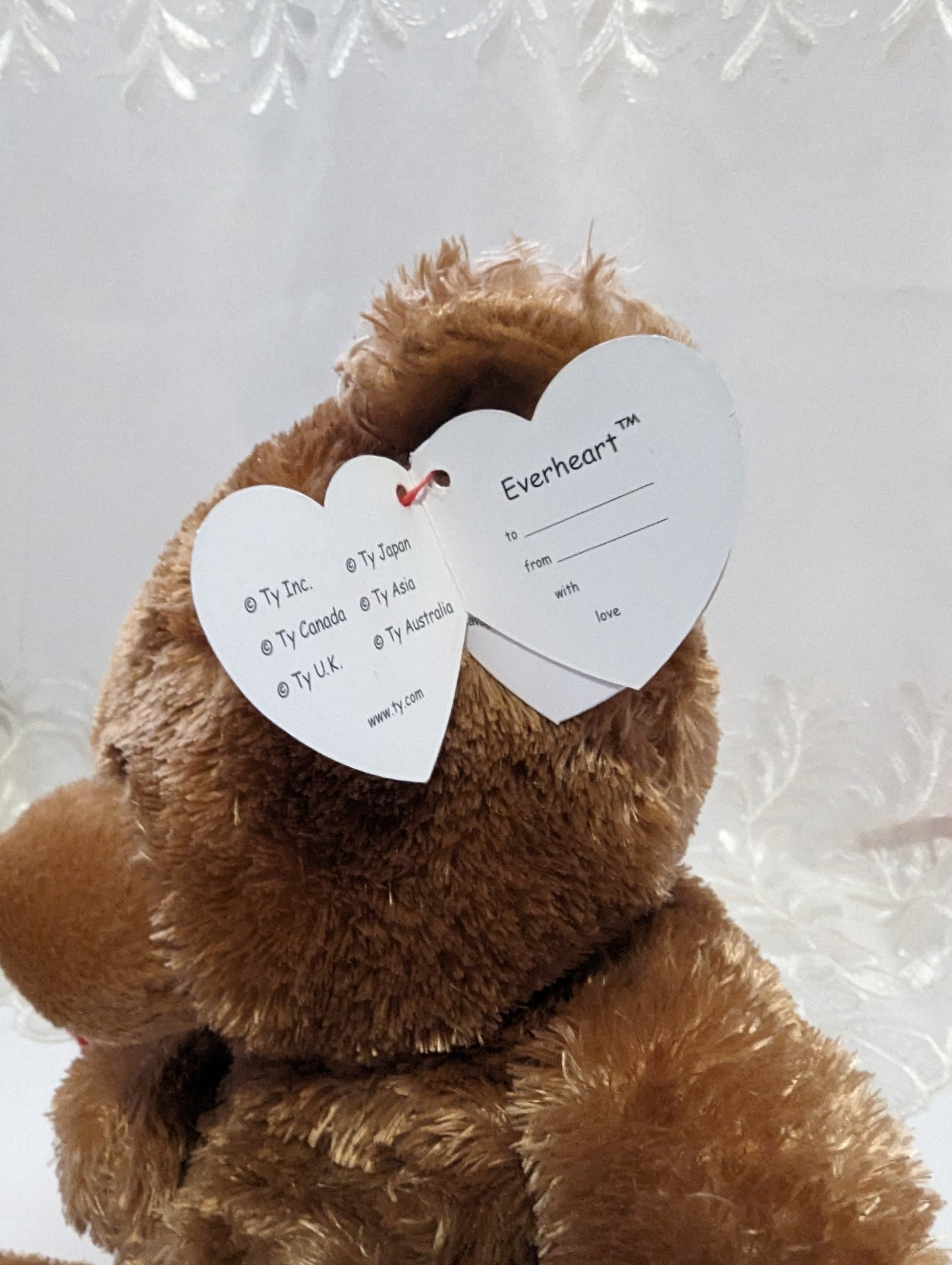 Ty Classic Collection - Everheart The Bear Holding A Heart (13in) - Vintage Beanies Canada