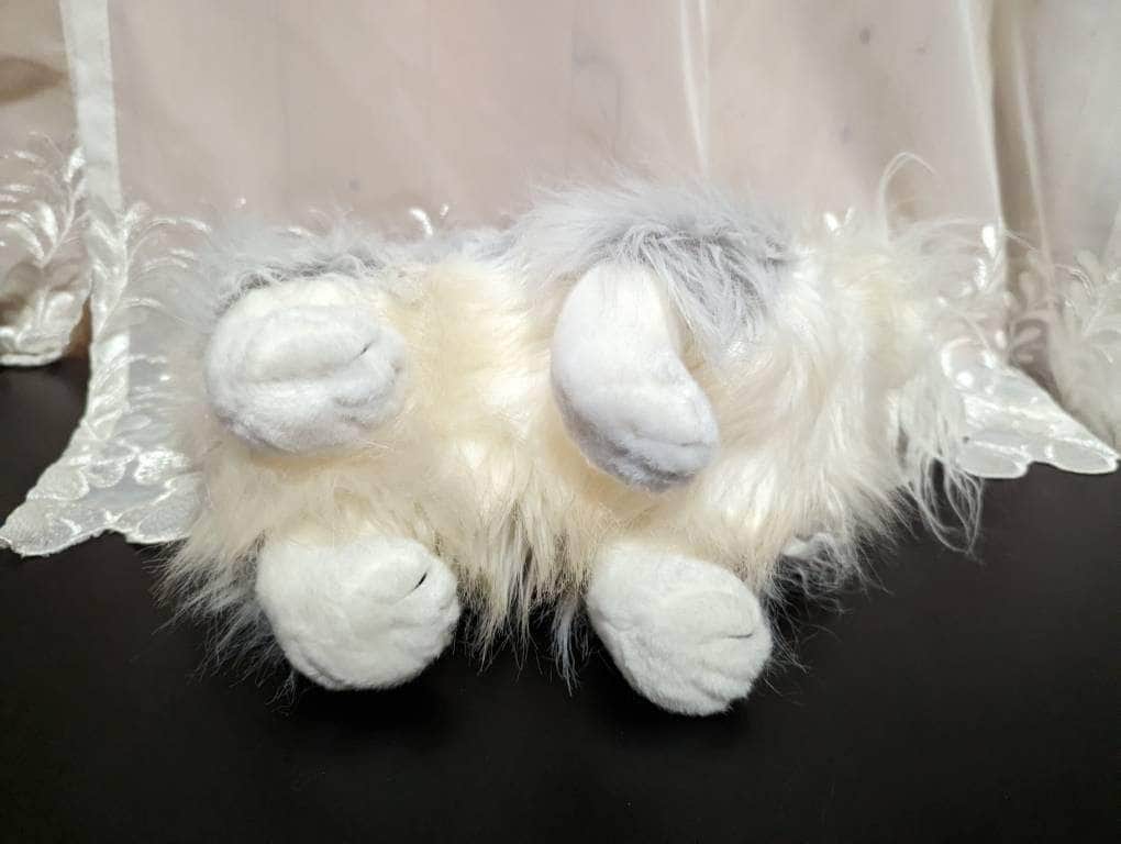 Ty Classic Collection - Foofie The White And Gray Fluffy Dog - Near Mint (12in) - Vintage Beanies Canada
