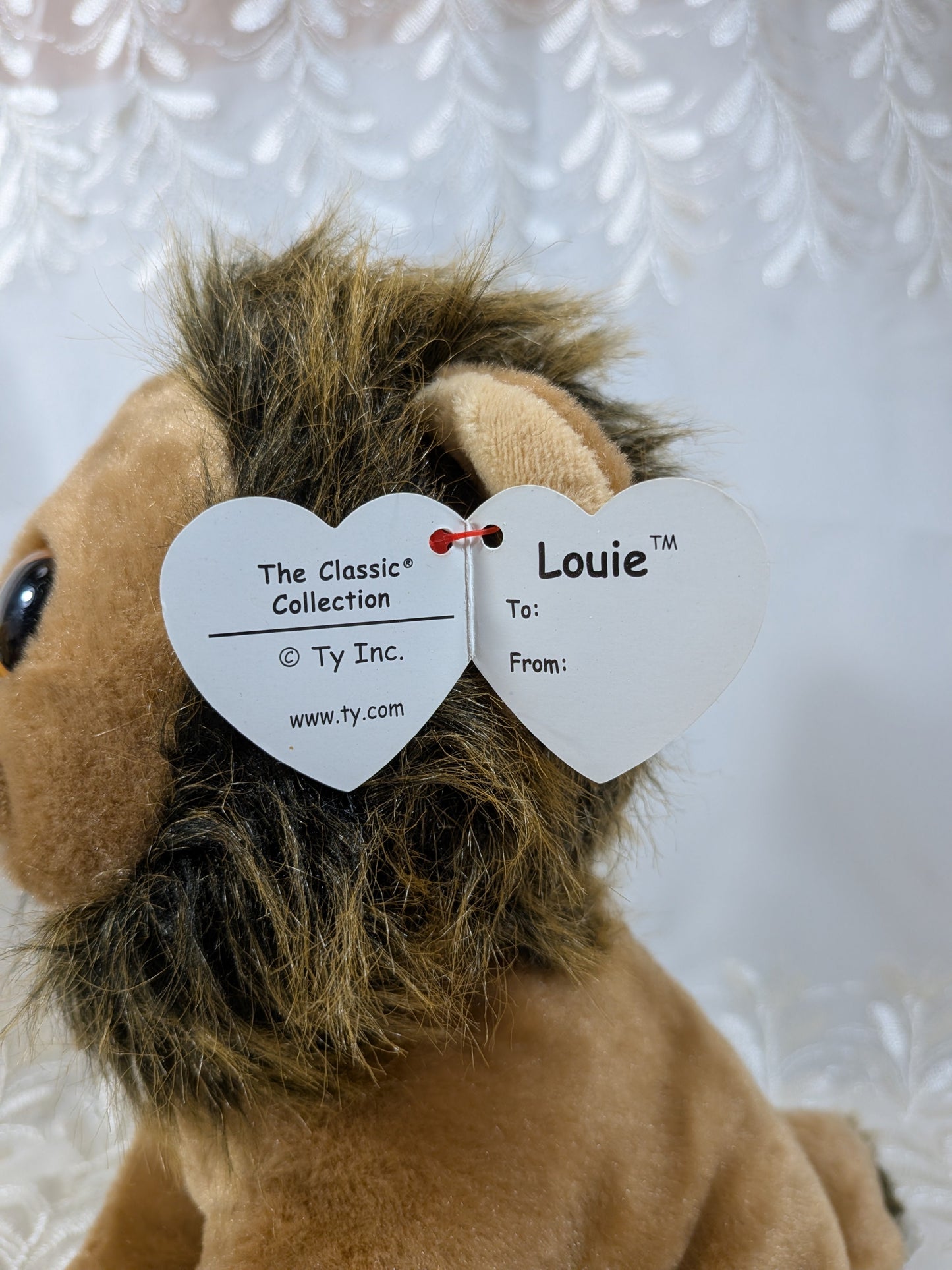 Ty Classic Collection - Louie the Lion (10in) Darker Mane, Scuffed eyes - Vintage Beanies Canada