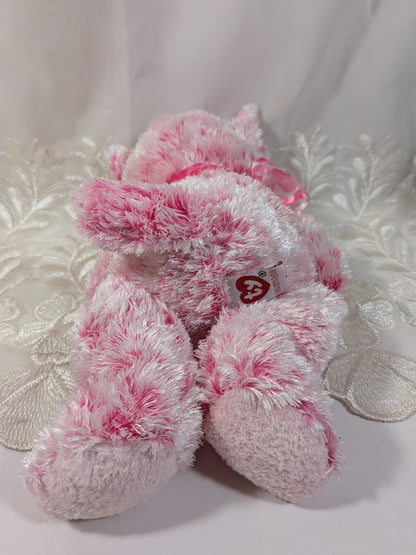 Ty Classic Collection - Meows the Adorable Pink Cat with Pink Bow (10 in) - Vintage Beanies Canada