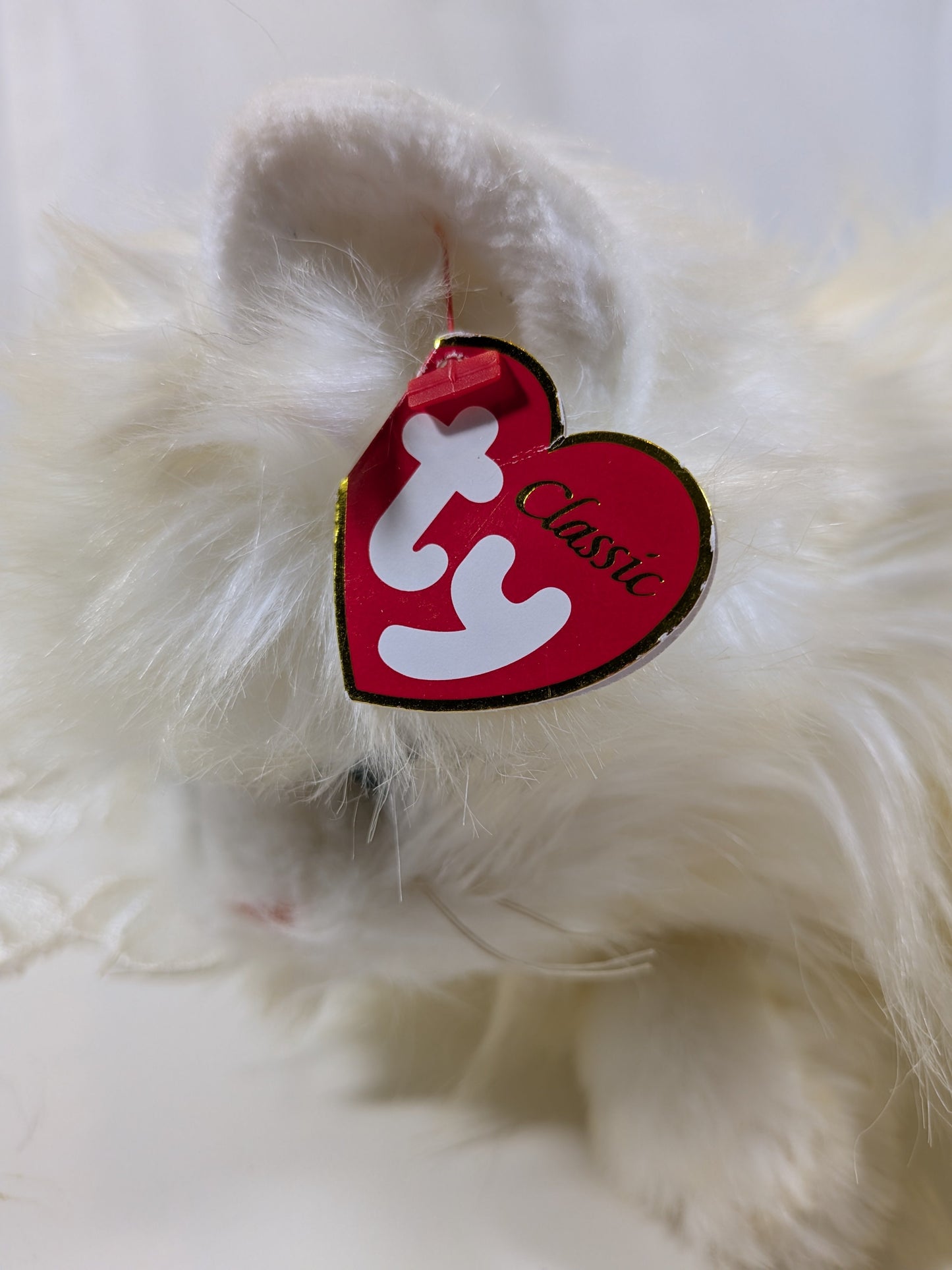 Ty Classic Collection - Peachy the Fluffy Cat (14 in) *Rare* Non - mint Hang Tag - Vintage Beanies Canada