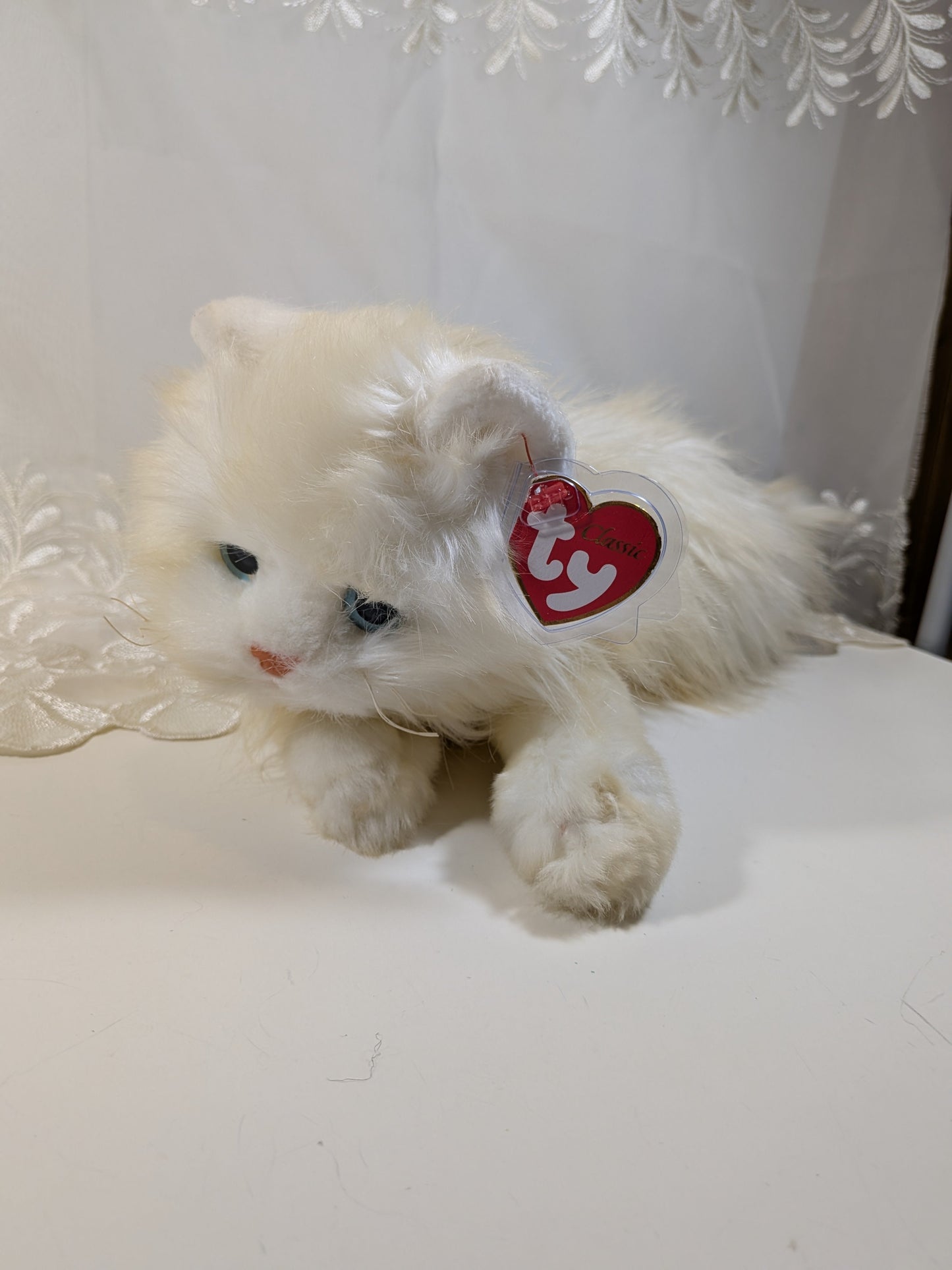 Ty Classic Collection - Peachy the Fluffy Cat (14 in) *Rare* Non - mint Hang Tag - Vintage Beanies Canada