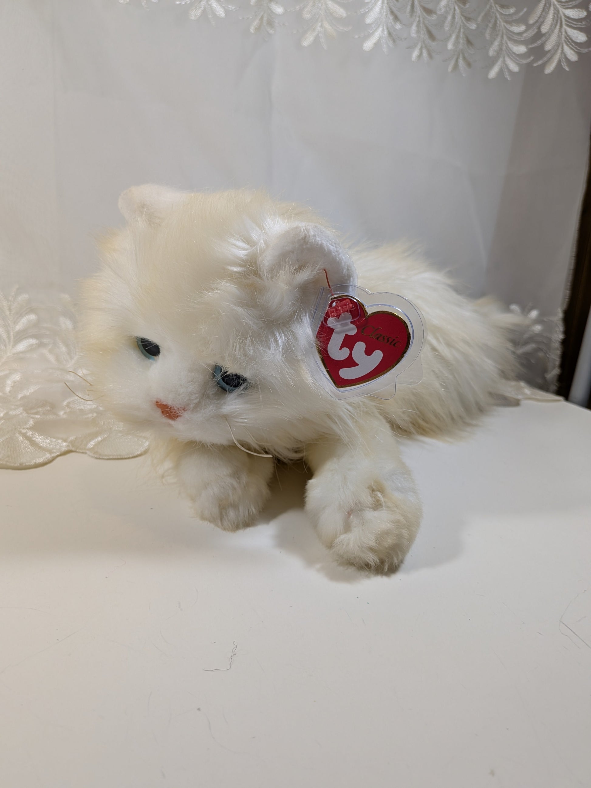 Ty Classic Collection - Peachy the Fluffy Cat (14 in) *Rare* Non - mint Hang Tag - Vintage Beanies Canada