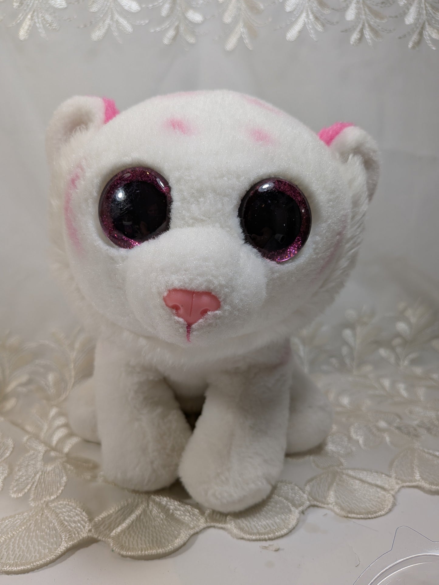 Ty Classic - Tabor the White Tiger (9.5in) no tag - Vintage Beanies Canada