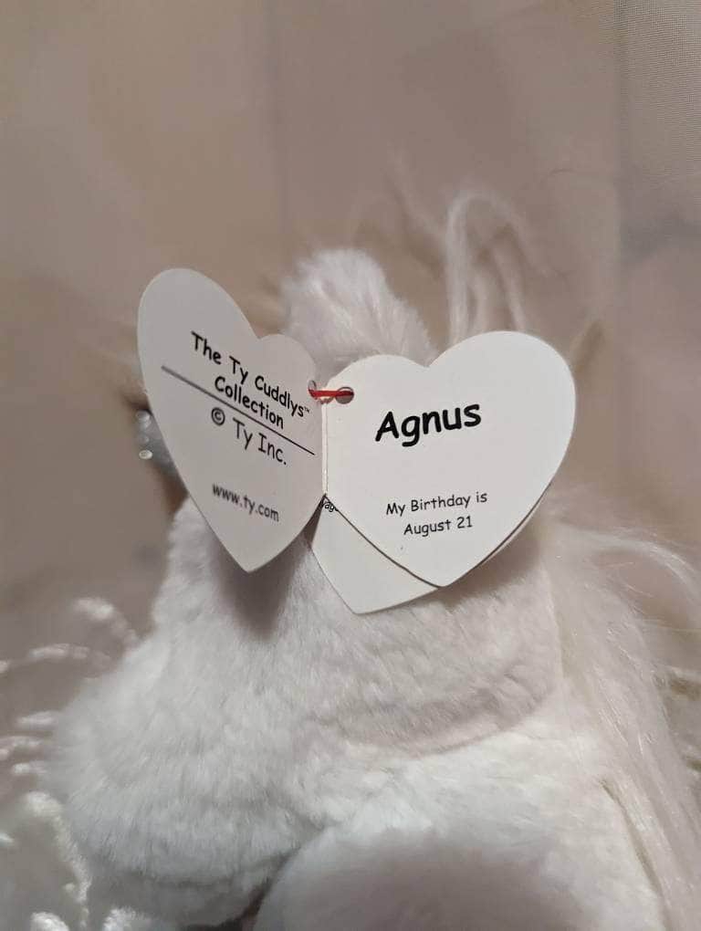 Ty Cuddlys - Angus The White Unicorn (8 in) - Vintage Beanies Canada