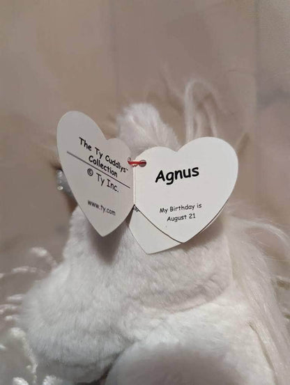 Ty Cuddlys - Angus The White Unicorn (8 in) - Vintage Beanies Canada