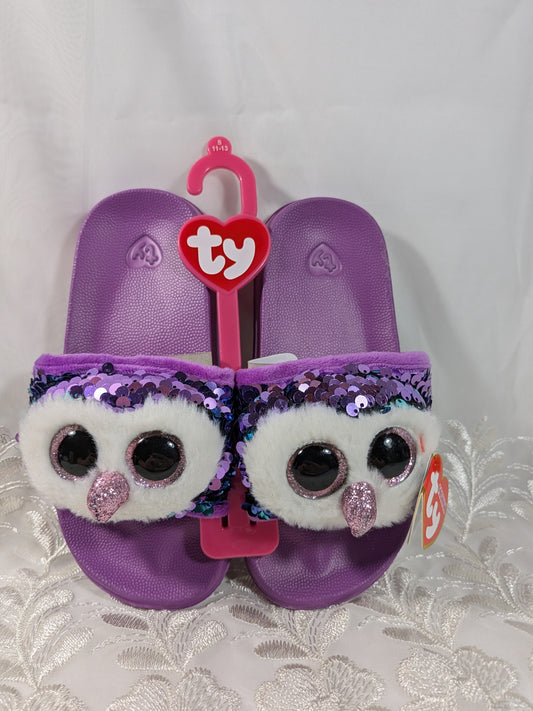 Ty Fashion - Moonlight the purple owl sandals (Size - Kids small 11 - 13) - Vintage Beanies Canada