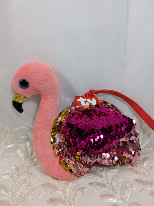 Ty Gear - Gilda The Pink Sequined Flamingo Coin Purse (5in) No tag - Vintage Beanies Canada