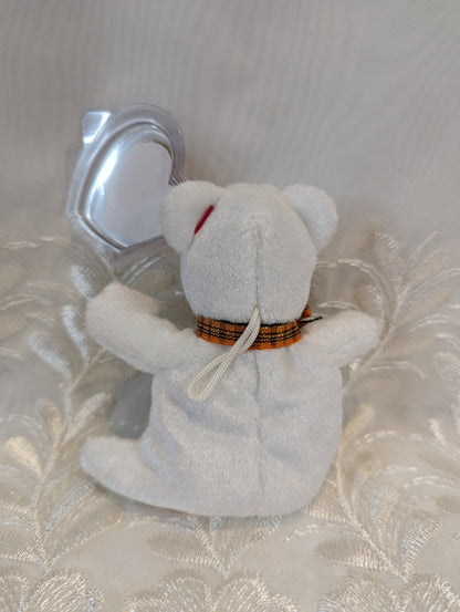 Ty Halloweenie Beanie - Phantom The White Halloween Ghost Bear (4in) *Tiny* - Vintage Beanies Canada